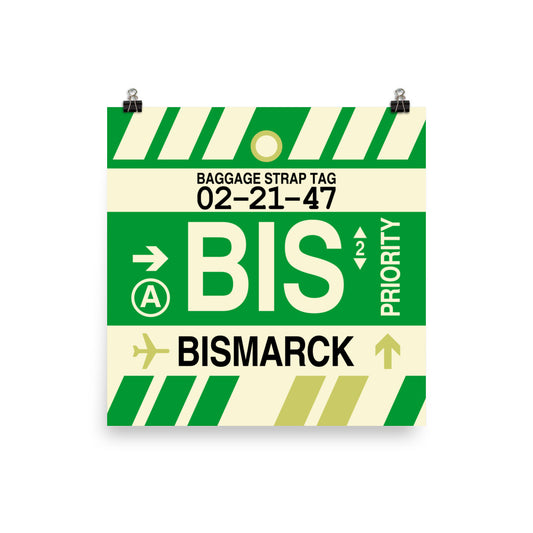Travel-Themed Poster Print • BIS Bismarck Souvenir • YHM Designs - Image 02