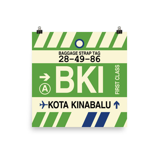 Travel-Themed Poster Print • BKI Kota Kinabalu Souvenir • YHM Designs - Image 02