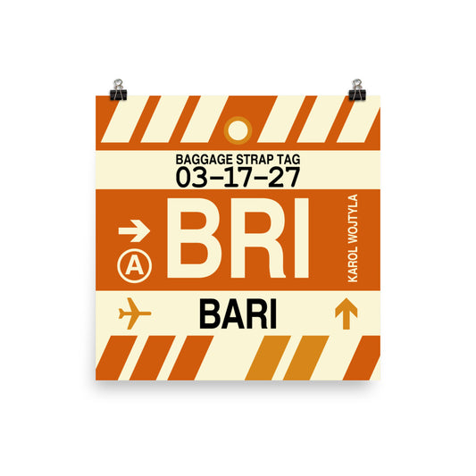 Travel-Themed Poster Print • BRI Bari Souvenir • YHM Designs - Image 02