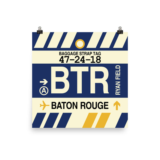 Travel-Themed Poster Print • BTR Baton Rouge Souvenir • YHM Designs - Image 02
