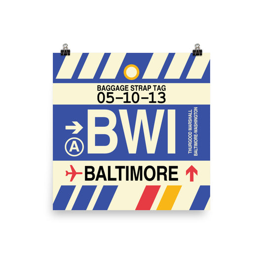 Travel-Themed Poster Print • BWI Baltimore Souvenir • YHM Designs - Image 02