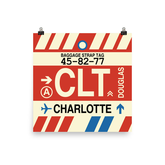 Travel-Themed Poster Print • CLT Charlotte Souvenir • YHM Designs - Image 02