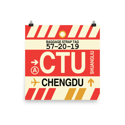 Travel-Themed Poster Print • CTU Chengdu Souvenir • YHM Designs - Image 02