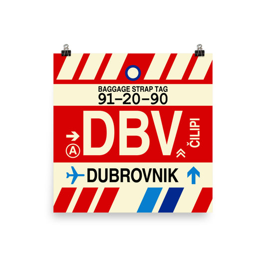 Travel-Themed Poster Print • DBV Dubrovnik Souvenir • YHM Designs - Image 02