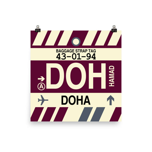 Travel-Themed Poster Print • DOH Doha Souvenir • YHM Designs - Image 02