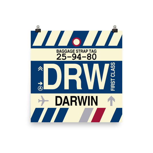 Travel-Themed Poster Print • DRW Darwin Souvenir • YHM Designs - Image 02