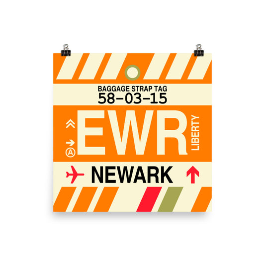 Travel-Themed Poster Print • EWR Newark Souvenir • YHM Designs - Image 02