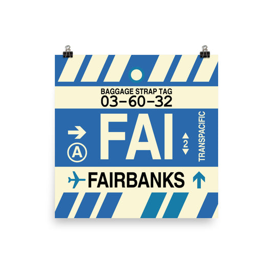 Travel-Themed Poster Print • FAI Fairbanks Souvenir • YHM Designs - Image 02