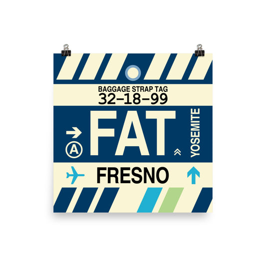 Travel-Themed Poster Print • FAT Fresno Souvenir • YHM Designs - Image 02