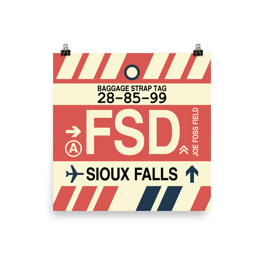 Travel-Themed Poster Print • FSD Sioux Falls Souvenir • YHM Designs - Image 02