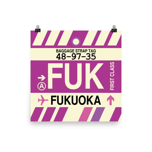 Travel-Themed Poster Print • FUK Fukuoka • YHM Designs - Image 02