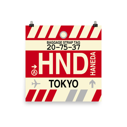Travel-Themed Poster Print • HND Tokyo • YHM Designs - Image 02