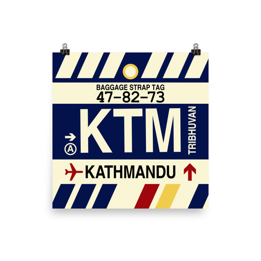 Travel-Themed Poster Print • KTM Kathmandu Souvenir • YHM Designs - Image 02