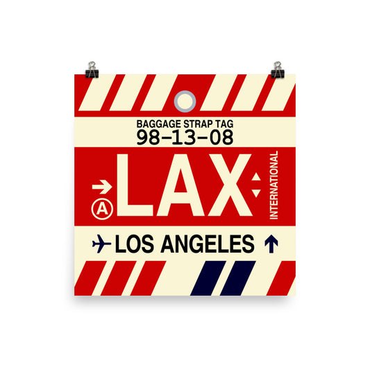 Travel-Themed Poster Print • LAX Los Angeles Souvenir • YHM Designs - Image 02