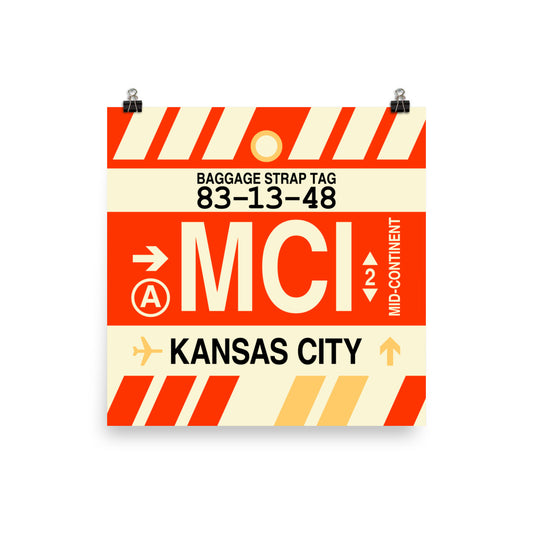Travel-Themed Poster Print • MCI Kansas City Souvenir • YHM Designs - Image 02