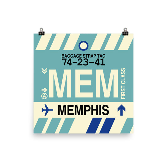Travel-Themed Poster Print • MEM Memphis Souvenir • YHM Designs - Image 02