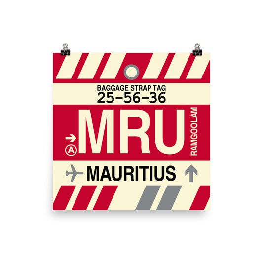 Travel-Themed Poster Print • MRU Port Louis Souvenir • YHM Designs - Image 02