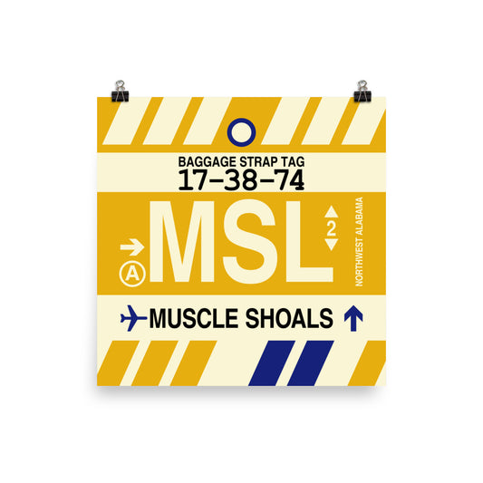 Travel-Themed Poster Print • MSL Muscle Shoals Souvenir • YHM Designs - Image 02