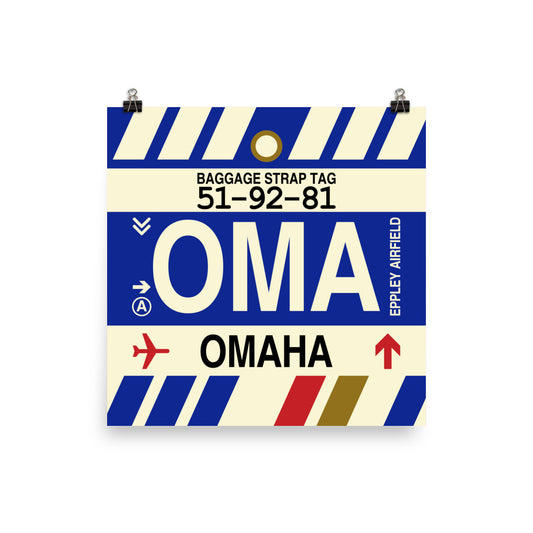 Travel-Themed Poster Print • OMA Omaha Souvenir • YHM Designs - Image 02