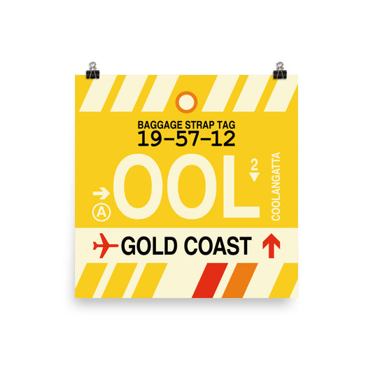 Travel-Themed Poster Print • OOL Gold Coast Souvenir • YHM Designs - Image 02