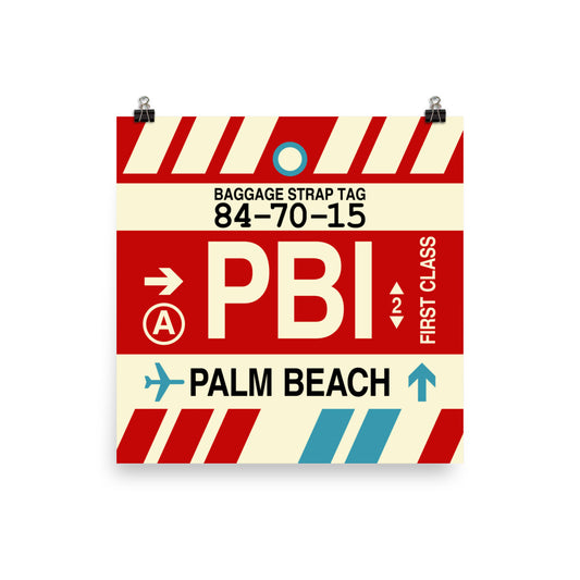 Travel-Themed Poster Print • PBI Palm Beach Souvenir • YHM Designs - Image 02