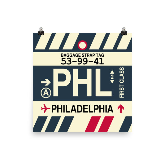 Travel-Themed Poster Print • PHL Philadelphia Souvenir • YHM Designs - Image 02