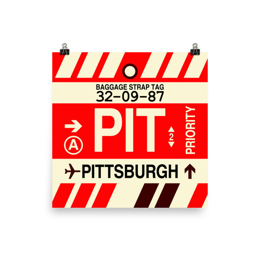 Travel-Themed Poster Print • PIT Pittsburgh Souvenir • YHM Designs - Image 02