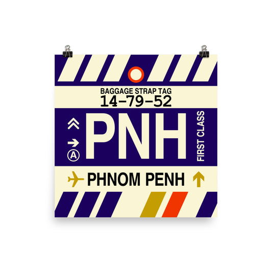 Travel-Themed Poster Print • PNH Phnom Penh Souvenir • YHM Designs - Image 02