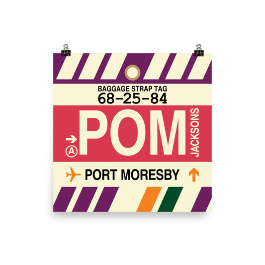 Travel-Themed Poster Print • POM Port Moresby Souvenir • YHM Designs - Image 02
