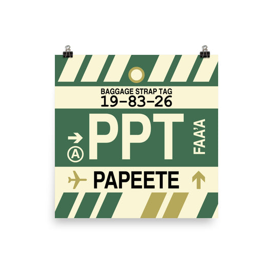 Travel-Themed Poster Print • PPT Papeete Souvenir • YHM Designs - Image 02