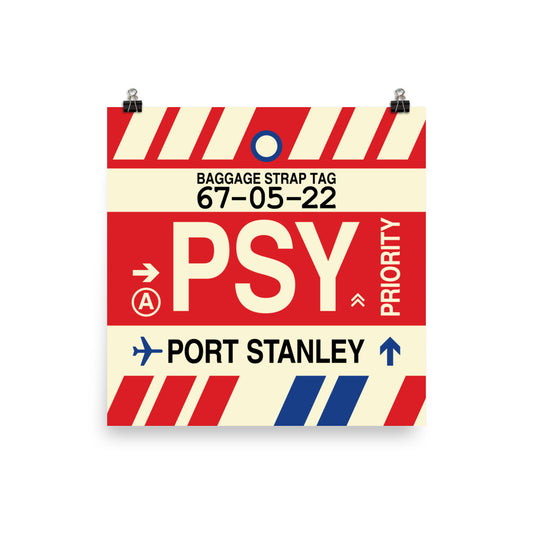 Travel-Themed Poster Print • PSY Port Stanley Souvenir • YHM Designs - Image 02