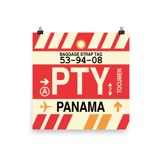 Travel-Themed Poster Print • PTY Panama City Souvenir • YHM Designs - Image 02