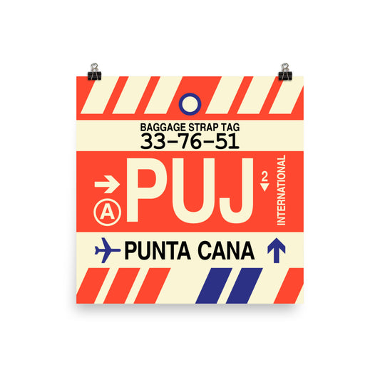 Travel-Themed Poster Print • PUJ Punta Cana Souvenir • YHM Designs - Image 02