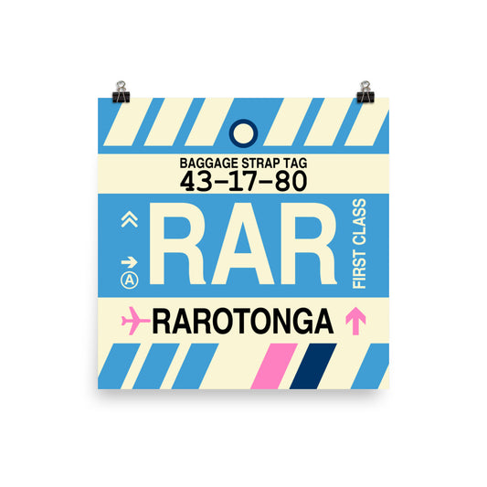 Travel-Themed Poster Print • RAR Rarotonga Souvenir • YHM Designs - Image 02