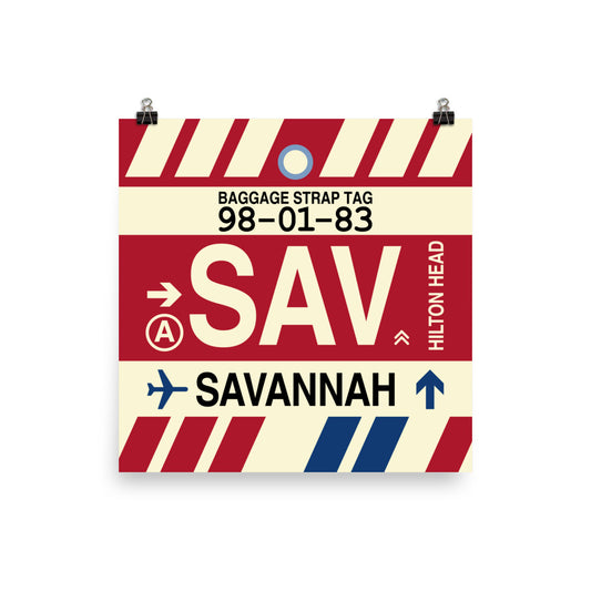 Travel-Themed Poster Print • SAV Savannah Souvenir • YHM Designs - Image 02