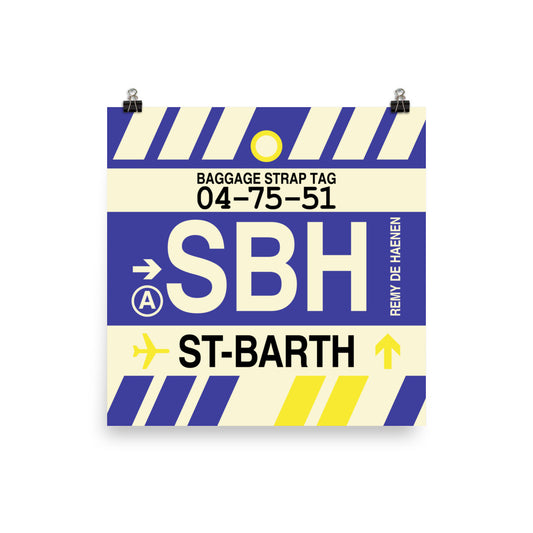 Travel-Themed Poster Print • SBH Saint Barthélemy Souvenir • YHM Designs - Image 02