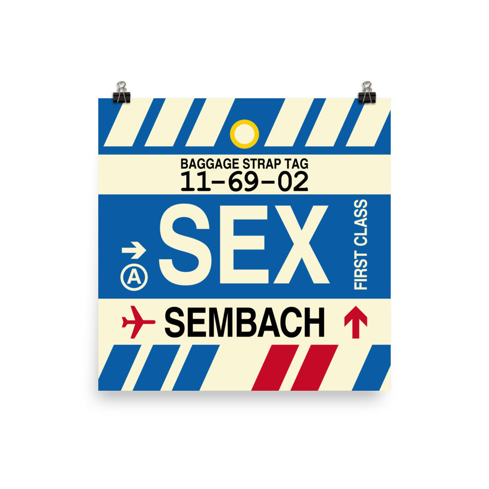 Travel-Themed Poster Print • SEX Sembach Souvenir • YHM Designs - Image 02