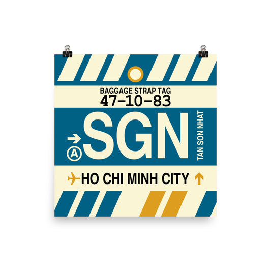 Travel-Themed Poster Print • SGN Ho Chi Minh City Souvenir • YHM Designs - Image 02