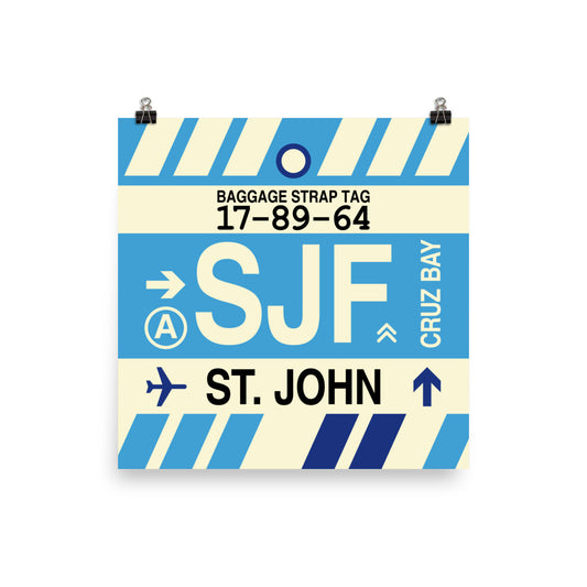 Travel-Themed Poster Print • SJF St. John Souvenir • YHM Designs - Image 02