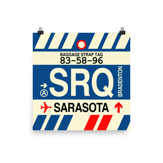 Travel-Themed Poster Print • SRQ Sarasota-Bradenton Souvenir • YHM Designs - Image 02