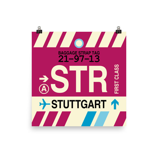 Travel-Themed Poster Print • STR Stuttgart Souvenir • YHM Designs - Image 02