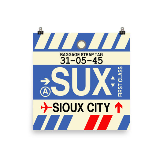 Travel-Themed Poster Print • SUX Sioux City Souvenir • YHM Designs - Image 02