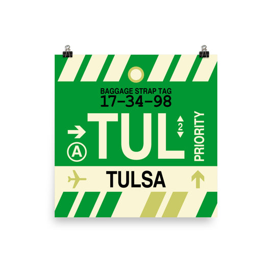 Travel-Themed Poster Print • TUL Tulsa Souvenir • YHM Designs - Image 02