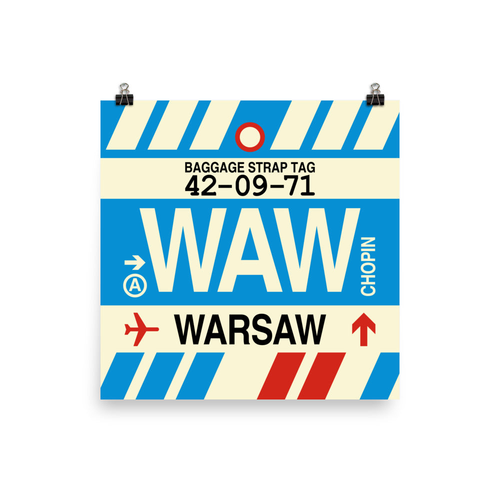 Travel-Themed Poster Print • WAW Warsaw Souvenir • YHM Designs - Image 02