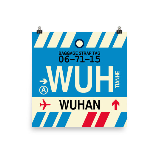 Travel-Themed Poster Print • WUH Wuhan • YHM Designs - Image 02