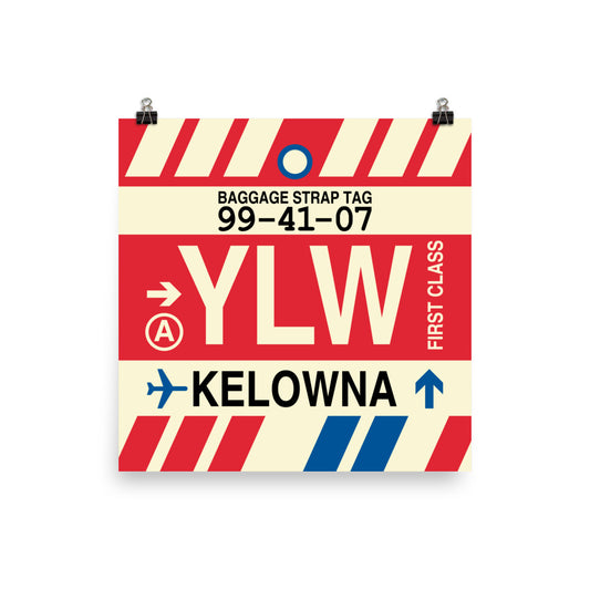 Travel-Themed Poster Print • YLW Kelowna Souvenir • YHM Designs - Image 02