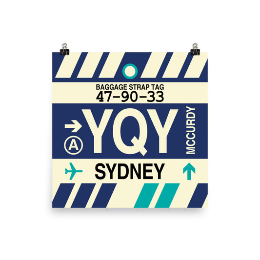 Travel-Themed Poster Print • YQY Sydney Souvenir • YHM Designs - Image 02