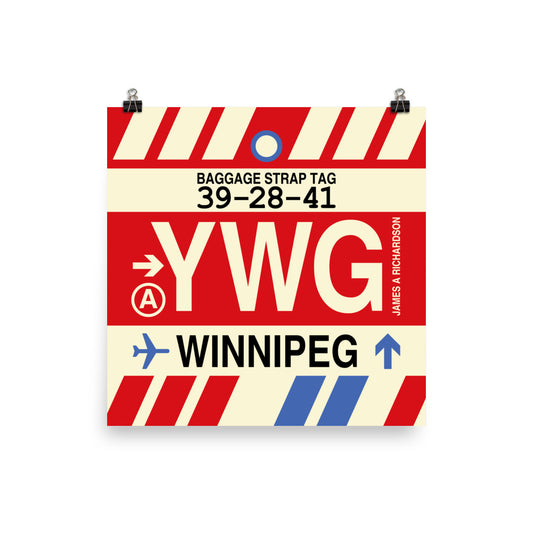 Travel-Themed Poster Print • YWG Winnipeg Souvenir • YHM Designs - Image 02