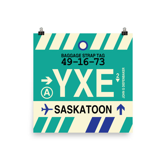 Travel-Themed Poster Print • YXE Saskatoon Souvenir • YHM Designs - Image 02