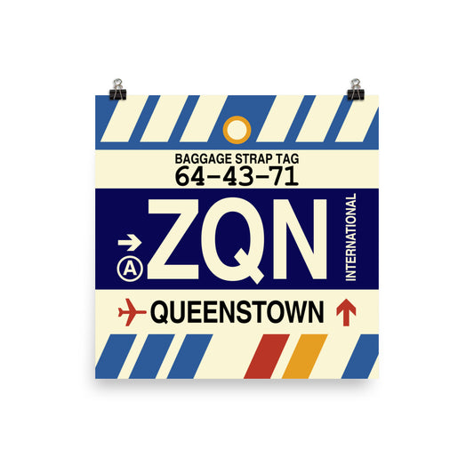 Travel-Themed Poster Print • ZQN Queenstown • YHM Designs - Image 02
